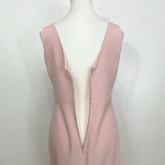 ARTI GOGNA SOFT DUSTY PINK SIDE SLIT SLEEVELESS MARIA GOWN - L - Picture 5 of 7